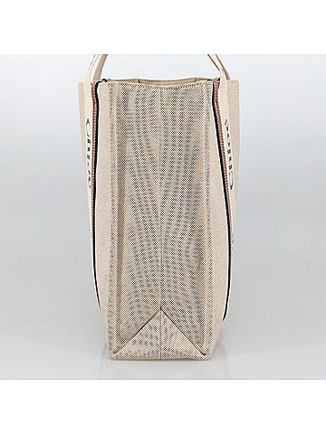 Chloé Woody Beige Canvas Tote Bag (view 2)