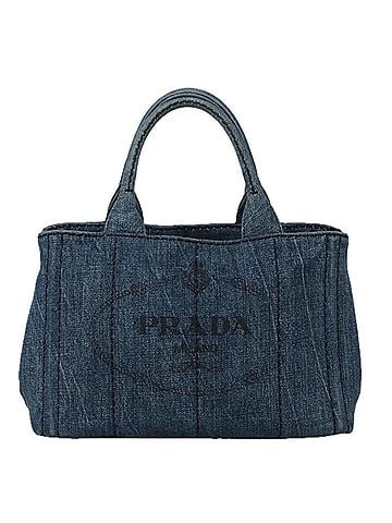 Prada Canapa Blue Denim - Jeans Tote Bag (view 1)