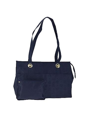 MCM Navy Synthetic Tote Bag (view 1)