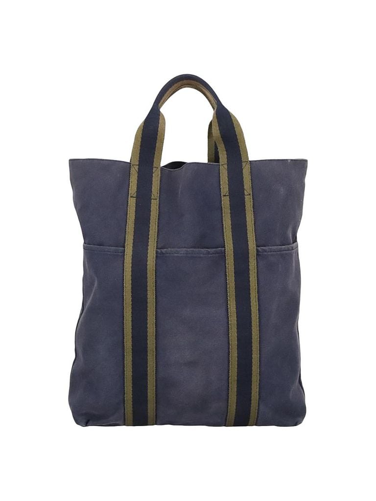 Hermès 100% Canvas Solid Blue Fourre Tout Navy Canvas Tote Bag One size - photo 1