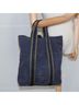 Hermès 100% Canvas Solid Blue Fourre Tout Navy Canvas Tote Bag One size - photo 8