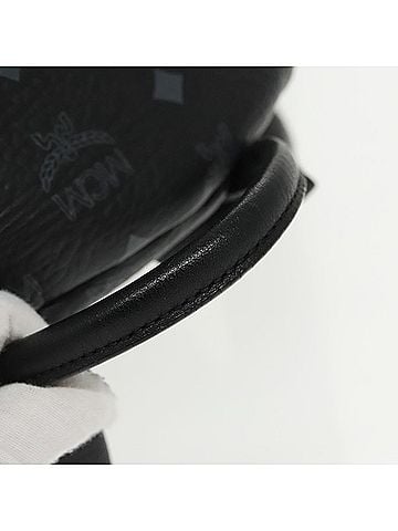 MCM Visetos Black Canvas Backpack Bag (view 2)