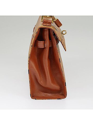 MCM Visetos Brown Canvas Handbag (view 2)