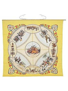 Hermès Carré 90 Yellow Silk Scarf (view 1)