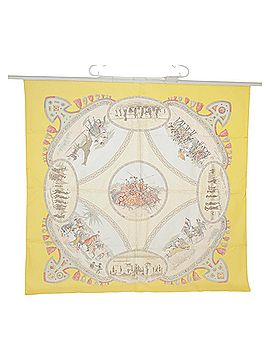 Hermès Carré 90 Yellow Silk Scarf (view 2)