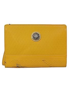 Versace Yellow Leather Clutch Bag (view 1)
