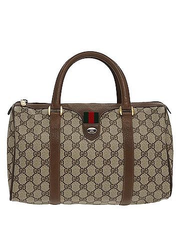 Gucci Boston Beige Canvas Travel Bag (view 1)