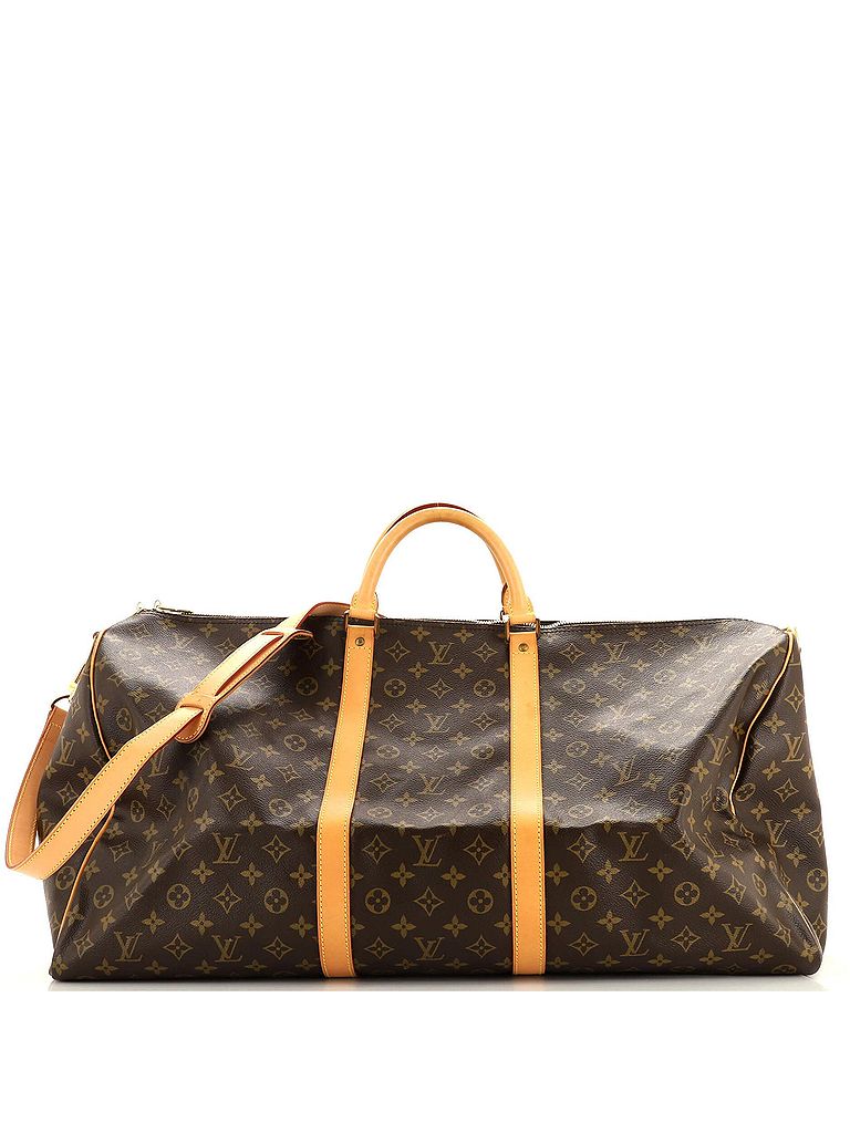 Louis Vuitton 100% Coatead Canvas Brown Keepall Bandouliere Bag Monogram Canvas 60 One size - photo 1