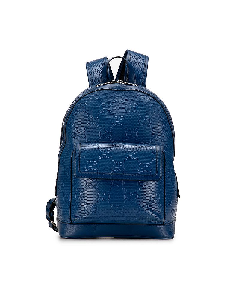 Gucci 100% Leather Blue GG Embossed Backpack One size - photo 1