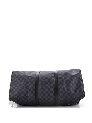 Louis Vuitton Keepall Bandouliere Bag Limited Edition Interlinked Logo Damier Graphite 50 (view 2)