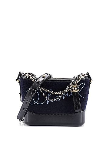 Chanel Paris-Hamburg Gabrielle Hobo Embroidered Wool and Calfskin Small (view 1)