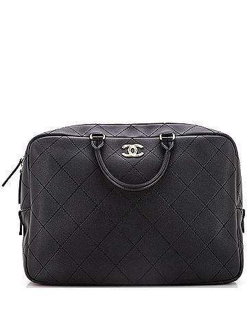 Chanel Diamond Stitch CC Top Handle Bowling Bag Quilted Calfskin Large (view 1)