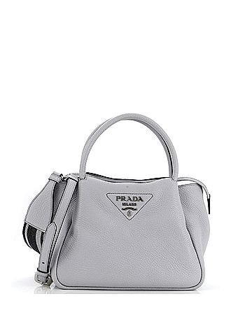 Prada Flou Zipped Top Handle Bag Vitello Daino Small (view 1)