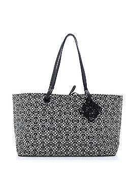 Loewe T Tote Anagram Jacquard with Leather East West (view 1)