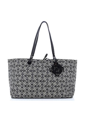 Loewe T Tote Anagram Jacquard with Leather East West (view 1)