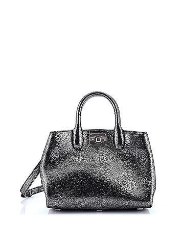 Salvatore Ferragamo Studio Box Satchel Glitter Leather Small (view 1)