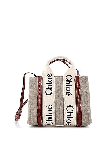 Chloé Woody Convertible Tote Canvas with Leather Small (view 1)