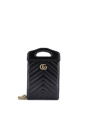 Gucci GG Marmont Top Handle Convertible Chain Tote Matelasse Leather Mini (view 1)