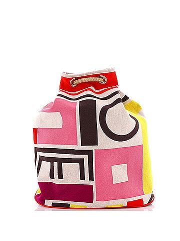 Hermès Carre Taquin Bucket Bag Printed Toile (view 1)