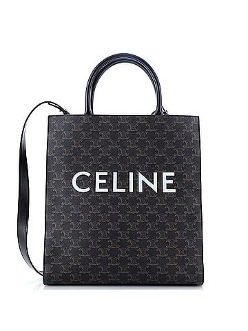Céline Vertical Cabas Tote Triomphe Coated Canvas Medium (view 1)