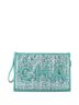 Chanel Green Blue Logo Wristlet Clutch PVC Over Quilted Tweed Large One size - photo 1
