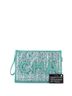 Chanel Green Blue Logo Wristlet Clutch PVC Over Quilted Tweed Large One size - photo 3
