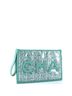 Chanel Green Blue Logo Wristlet Clutch PVC Over Quilted Tweed Large One size - photo 4