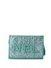 Chanel Green Blue Logo Wristlet Clutch PVC Over Quilted Tweed Large One size - photo 2