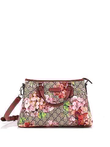Gucci Convertible Zip Tote Blooms Print GG Coated Canvas Medium (view 1)