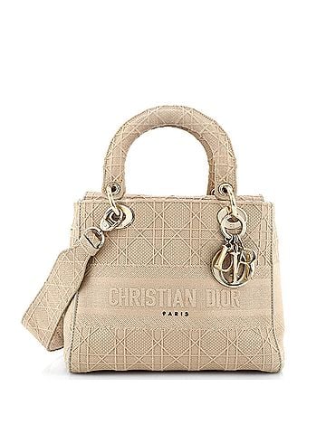 Christian Dior Lady D-Lite Bag Cannage Embroidered Canvas Medium (view 1)