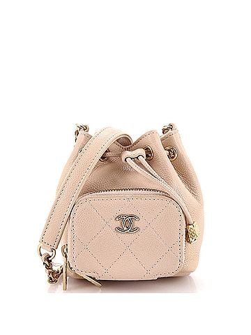 Chanel Business Affinity Drawstring Bucket Bag Quilted Caviar Mini (view 1)
