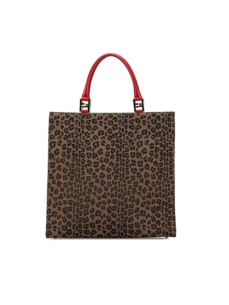 Fendi 100% Canvas Brown Leopard Print Canvas Tote One size - photo 1