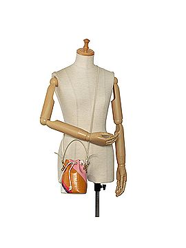 Fendi FF Embossed Striped Mini Mon Tresor Bucket Bag (view 2)