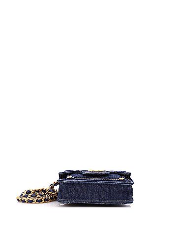 Chanel Double You CC Flap Clutch with Chain Quilted Denim (view 2)