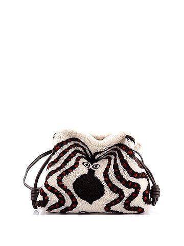 Loewe x Bernard Leach Flamenco Knot Clutch Printed Shearling Small (view 1)