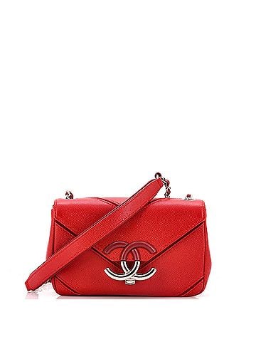 Chanel Macro Flap Bag Chevron Caviar Small (view 1)