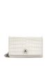 Alexander McQueen 100% Leather White Skull Chain Crossbody Bag Crocodile Embossed Leather Mini One size - photo 1