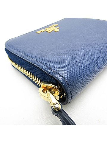 Prada Saffiano Blue Leather Wallet (view 2)