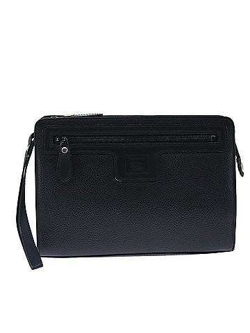 Burberry Black Leather Clutch Bag (view 1)