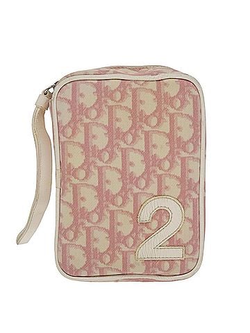Dior Trotter Pink Canvas Clutch Bag (view 1)