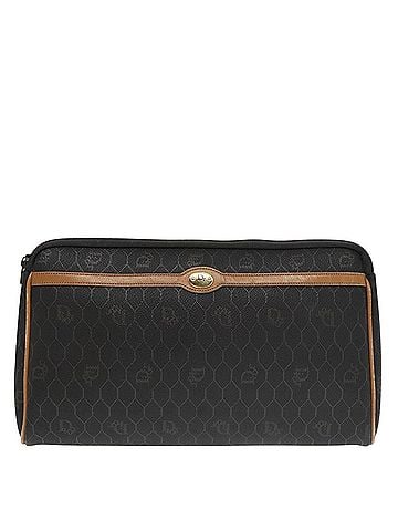 Dior Honeycomb Black Canvas Clutch Bag (view 1)