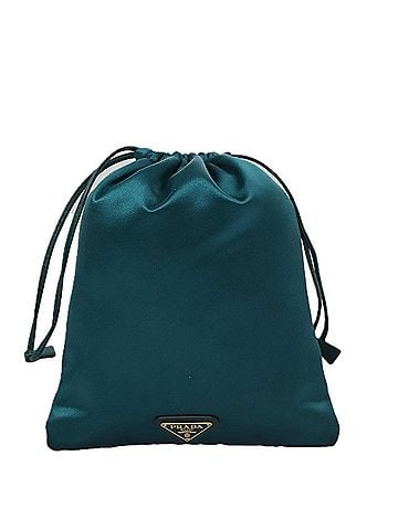 Prada Blue Silk Clutch Bag (view 1)
