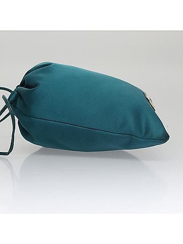 Prada Blue Silk Clutch Bag (view 2)