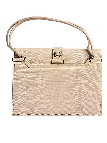 Dolce & Gabbana Basic Beige Leather Ingrid Top Handle Shoulder Women's Bag (view 1)