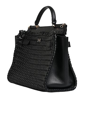 Dolce & Gabbana Basic Black Leather Sicily Top Handle Shoulder Women's Bag (view 2)