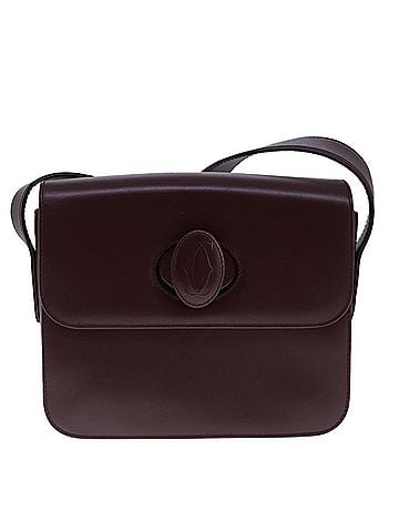 Cartier Must Line Burgundy Leather Shoulder Bag (view 1)