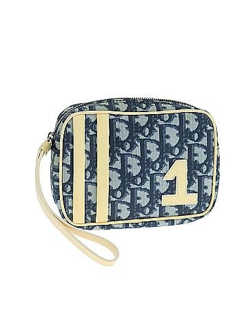 Dior Trotter Navy Canvas Clutch Bag (view 1)
