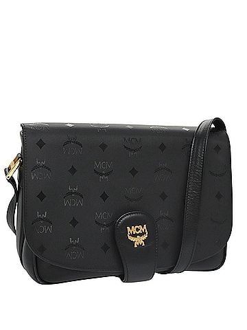 MCM Visetos Black Canvas Shoulder Bag (view 1)