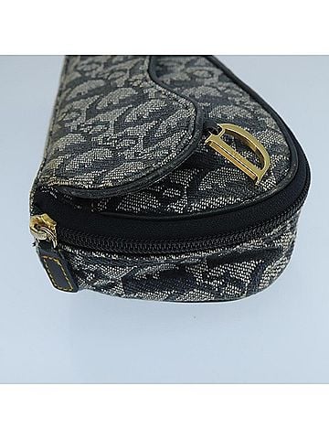 Dior Saddle Navy Canvas Clutch Bag (view 2)