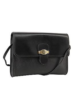 Dior Honeycomb Black Leather Shoulder Bag (view 1)